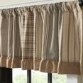 thumbnail image 2 of VHC Brands Sawyer Mill Charcoal Farmhouse Curtains for Kitchen Window Topper Linen Plaid Striped Patchwork Ruffled Light Filtering (Valance 19x72), 2 of 8
