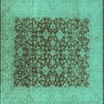 thumbnail image 1 of Ahgly Company Indoor Square Oriental Turquoise Blue Industrial Area Rugs, 3' Square, 1 of 4