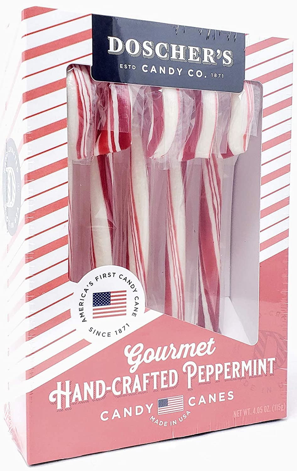 Doscher's Gourmet Hand Crafted Peppermint Candy Canes 5ct Box