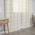 thumbnail image 4 of Quality Home Color Striped Faux Linen 2 Panel Curtain Set 96" Length, 4 of 5