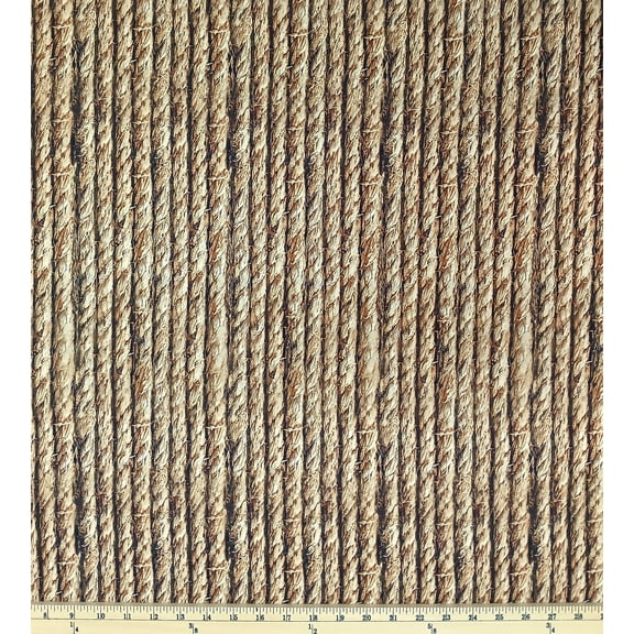 Cotton On the Range Hemp Rope Twine Strings Cords Hoffman California Fabrics Cotton Fabric Print by the Yard (V5317-534)