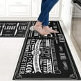 thumbnail image 2 of Funny Kitchen Rugs and Mats for Floor 2 Piece Set Non-Slip Kitchen Rules Mat Washable Black Kitchen Rug Runner Decor, 2 of 5