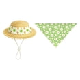 thumbnail image 3 of Porch Goose Outfits 2-Piece Summer Daisy Set with Straw Hat and Floral Bandana Fits 19 and 23 Inch Statues for Spring Summer Front Porch Decor 2 Colors Available, 3 of 9