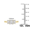 thumbnail image 4 of SZUL Women's 1 CTW Three Stone Emerald Cut Lab Grown Diamond Ring in 14K Yellow Gold, 4 of 5