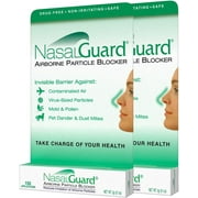 NasalGuard Allergy Relief and Allergen Blocker Nasal Gel - Drug-Free, for Pollen Allergy Sufferers, for Airplane Travel (Cool Menthol) - Over 150 Applications Per Tube (0.1 oz, Pack of 2)
