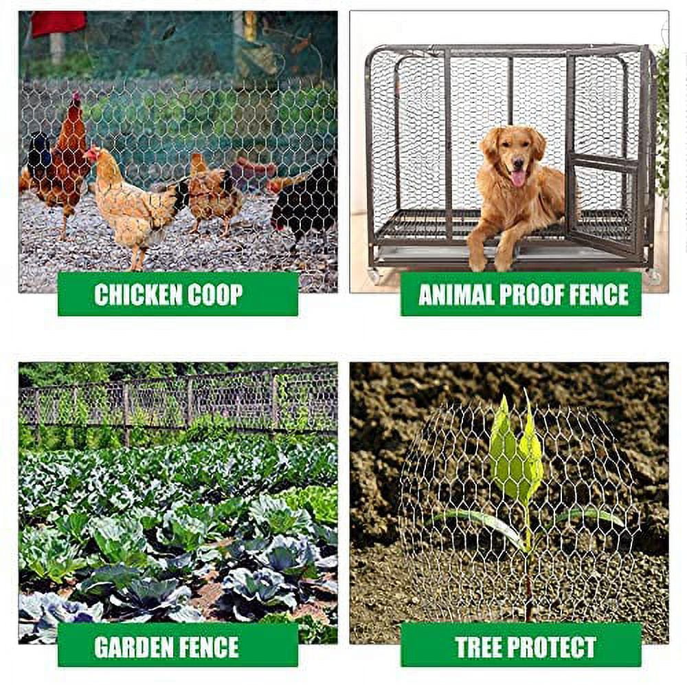 netuera Galvanized Poultry Net 72"x150' Metal Mesh Fencing Chicken Wire 2" Holes Rustic