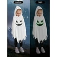 thumbnail image 2 of Uccdo 1-8Y Toddler Girls Boys Halloween White Ghost Costumes Kids Party Ghostly Costume Hooded Cloak, 2 of 7