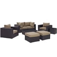 thumbnail image 3 of Modway Convene 8 Piece Outdoor Patio Sectional Set in Espresso Mocha, 3 of 11