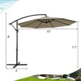 thumbnail image 3 of Gymax 10 ft Patio Cantilever Offset Umbrella Yard Garden Outdoor w/ 8 Ribs Tan, 3 of 9