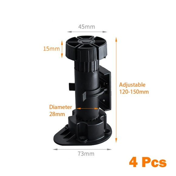 4 Pcs Pieds de Meuble Plinthe Réglables Base Pied de Meuble pour Maison