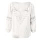 thumbnail image 3 of MHFRRA Blusa de Lino con Hombros descubiertos y Ribete de Encaje para Mujer, Elegante y Cómoda. Blanco, 3 of 3