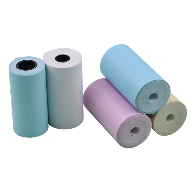 Juego de 5 rollos de papel térmico a color 57x30mm / 2.17x1.18in Impresión de notas de recibo de ima Tomshoo Papel térmico