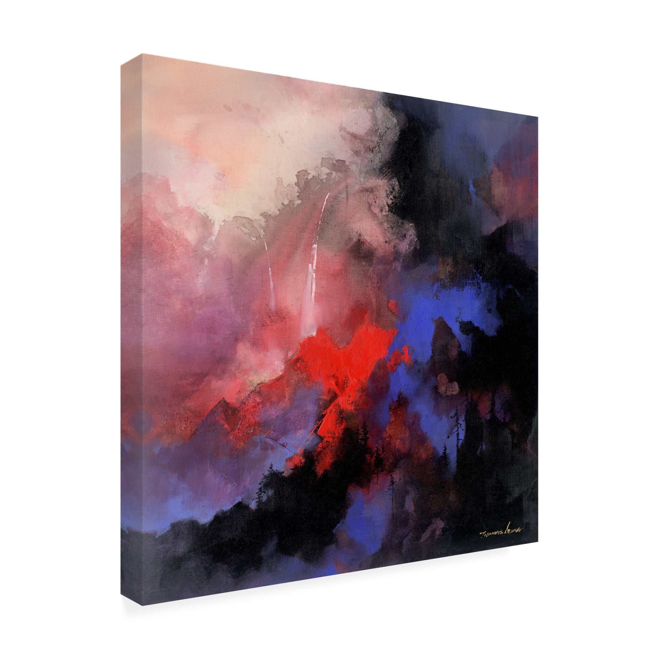 Canvas Wall Art - Thomas Leung 'The Red Tree' Wall Art for Living Room, Bedroom, or Office Décor by Trademark Fine Art - 24 x 24 Inches