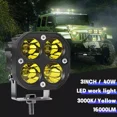 thumbnail image 2 of 4pcs Faros Auxiliares Led De Luz Spot 4x4 40w Para Moto Jeep, 2 of 8