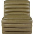 thumbnail image 3 of Bowery Hill Contemporary Deep Channel Tufted Soft Olive n Leather Accent Chair, 3 of 9