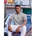 thumbnail image 3 of COOFANDY Mock Turtleneck for Men Short Sleeve Casual Stylish High Neck Fall Tops Stretch Sweater, 3 of 6