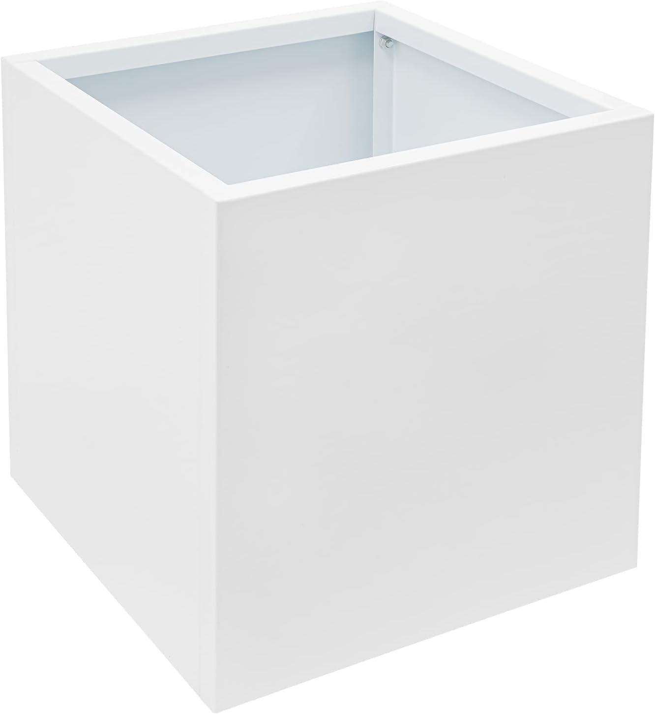 Large Black Square Planter, Cube Metal Planters Pot with Drainage Seams for Indoor and Outdoor, Heavy Duty Steel Flower Pots for Patio, Deck, Yard, Garden