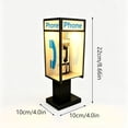 thumbnail image 3 of Vintage Telephone Booth Desk Lamp, 8.6 Inch LED Night Light with Realistic Payphone Interior, Retro Table Lamp for Bedroom Study or Themed Decor, 3 of 9