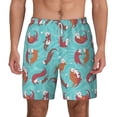 thumbnail image 2 of Picia Sea Otters Family In Blue Water pattern Mens Swim Trunks with Compression Liner Stretch Beach Shorts Quick Dry with Zipper Pockets No-Chafing Board Shorts-X-Large, 2 of 9