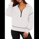 thumbnail image 1 of Sudadera con Capucha de Otoño para Mujer, Sudadera Corta de Larga con Media Cremallera, Jersey de Invierno, Ropa de Moda L, 1 of 10