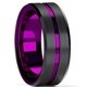 thumbnail image 3 of Joyería de moda personalidad bicolor negro rojo negro verde ranura anillo de acero inoxidable joyería, 3 of 5