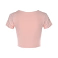 thumbnail image 4 of Outfmvch crop tops for women flowy tops for women Summer Basic Tees Round Neck Tee short sleeve crop womens tops summer compression shirt workout tops graphic tees for women Pink L, 4 of 6