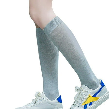 

WANYNG compression socks for women Women Solid Winter Warm Cable Long Boot Socks Over Knee Thigh High Stockings Socks Gray