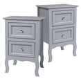 thumbnail image 2 of paproos Modern Bed Side Table Set of 2, Nightstand with with 2 Storage Drawers, Sofa Side Table for Living Room, Bedroom, Gray, 2 of 10