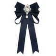 thumbnail image 3 of yuksok Women's Bow Tie Bowknot Bowtie Girls Ladies Necktie for Uniform Blouse Shirt Navy Blue, 3 of 9