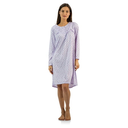 

Casual Nights Women s Floral Pintucked Long Sleeve Nightgown