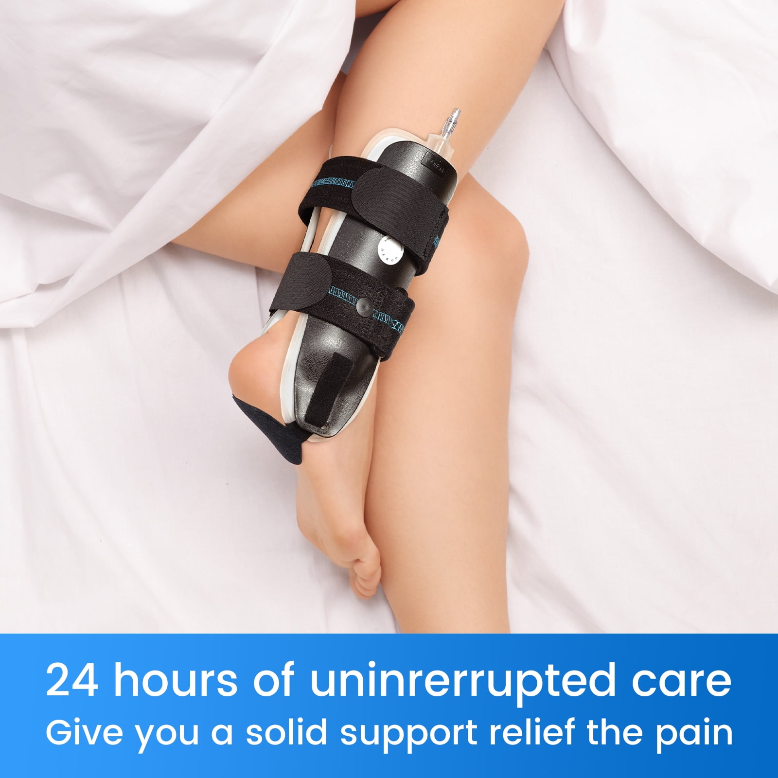 Velpeau Air Gel Stabilizer Brace for Ankle Sprain, Tendonitis Support for Men & Women,Achilles Tendon Compression Relief,Fracture Treatment,Hot & Cold Therapy(Small,Left)