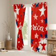 thumbnail image 3 of Manfei Retro America Print Kitchen Curtains, Glitter Stars Black Out Curtains Pack of 2 (42x63 Each), Red White Blue, 3 of 6