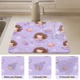 thumbnail image 4 of Dish Drying Mat Absorbent Dish Drainer Kitchen Counter 19.7x15.7inch Dish Drying Pad for Countertops Sinks Draining Racks Purple Adorable Mermaid, 4 of 9