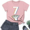 thumbnail image 5 of QQAMB Number 7 T-Shirt Boys Girls Short Sleeve Varsity Shirt Kids Summer Birthday Tees Gifts Tops 3-14 Years, 5 of 8