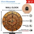 thumbnail image 3 of Hand Carved Wooden Wall Clock Orange Mandala Design 10-Inch Silent Wooden Wall Clock, Battery Operated (AA Batteries Not Included), Artistic Home Decor, 3 of 7
