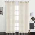 thumbnail image 1 of Perry Textured Slub Sheer Grommet Window Panel, Beige, 54x84 Inches, 1 of 1