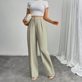 thumbnail image 5 of Wide Leg Pants Women's High Elastic Waisted in The Back Business Work Trousers Long Straight Suit Pants for Office Casual Wear, 5 of 5