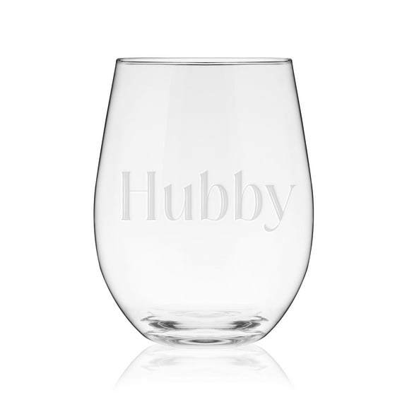 Hubby Serif Stemless Wine Glass