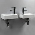 thumbnail image 6 of Wall Hung Basin Sink Small Cloakroom Basin Rectangle Ceramic Wash Basin Right Hand (Left Hand), 6 of 8