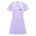 thumbnail image 3 of Moggemol Maillot de Bain à Manches Courtes pour Filles, Robe de Plage Surf Violet 150/TG, 3 of 5