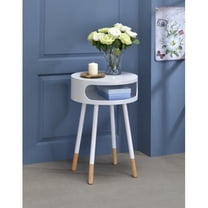 Sonria Natural White Round Accent Table