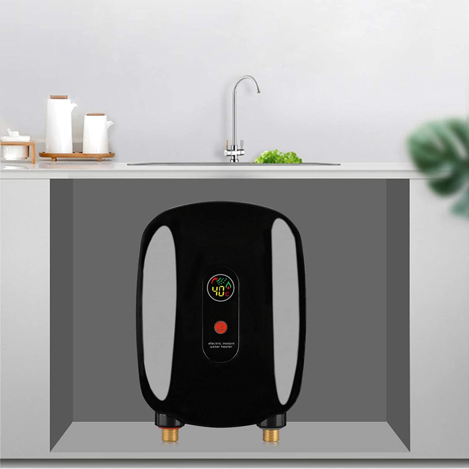 WUZSTAR 110V Mini Tankless Instant Hot Water Heater Black Wall-mounted ...