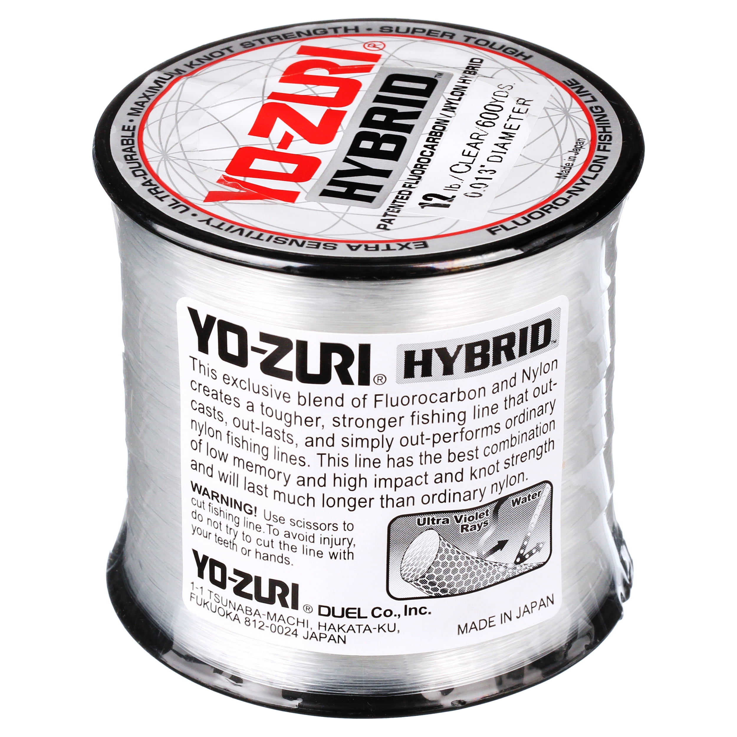 Yo-Zuri Clear Hybrid Line, 600 Yds, 12lb, Fishing Line 