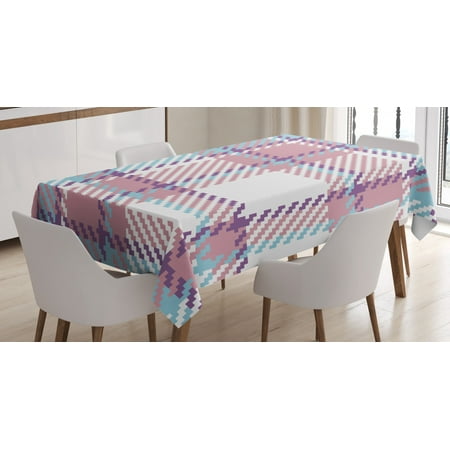 

Checkered Tablecloth Antique Clothing Pattern Design with Retro Display English Culture Rectangular Table Cover for Dining Room Kitchen 52 X 70 Inches Lilac Purple Pale Blue by Ambesonne