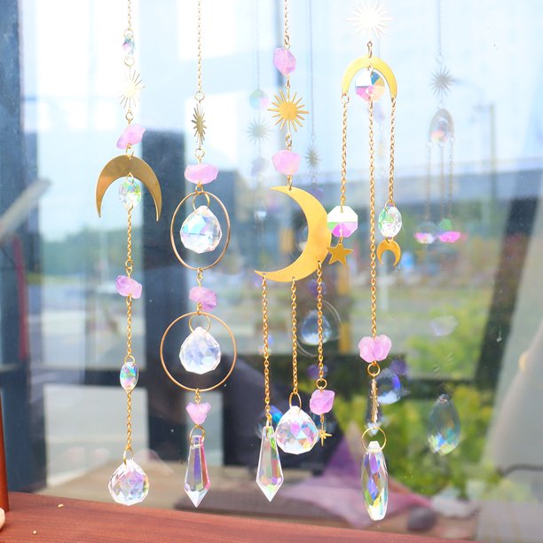 Atrapasueños de cristal hecho a mano adorno colgante de diamantes prismas Wdftyju de arcoíris decoración para el hogar y el dormitorio