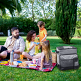 thumbnail image 5 of Rolling Cooler, HDJ 43L Large Leakproof Soft Cooler Bag with Wheels and Handle for Beach Camping Patio Travel Outdoor, Grey, 5 of 5