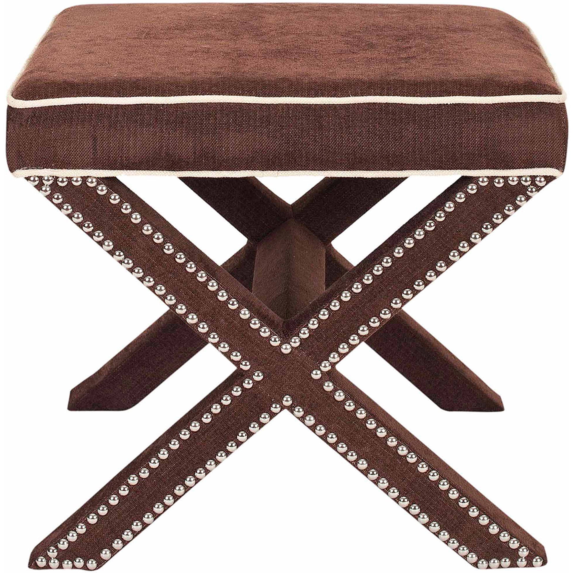 希少　Safavieh Palmer Ottoman　オットマン　グレー SAFAVIEH Palmer Transitional Cross Leg Upholstered Ottoman