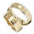 thumbnail image 3 of Pompeii3 Gold Matching His Hers Two Tone Wedding Ring Band Set, 3 of 5