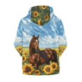 thumbnail image 2 of chaqlin Girls Horse Hoodies Size 14-16 Zip Up Hooded Coat Sunflower Long Sleeve Hoodie Sweatshirts Kids School Jacket Casual Outerwear with Pocket, 2 of 7