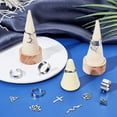 thumbnail image 4 of 1 Box 8 Sets 36Pcs Stainless Steel Ring with Charm Adjustable Finger Rings 18mm Silver Moon Butterfly Tree of Life Dangling Ring for Jewelry Making DIY Rings Accessories Women Wedding Gifts Gray DIY, 4 of 9